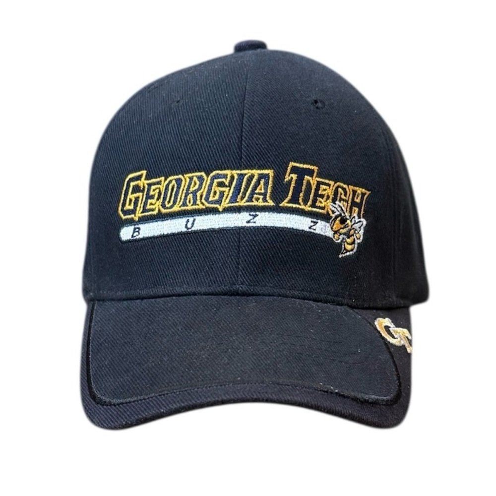 Vtg Georgia Tech Hat Buzz Yellow Jackets
Baseball Cap Velcro Back Curved Bill